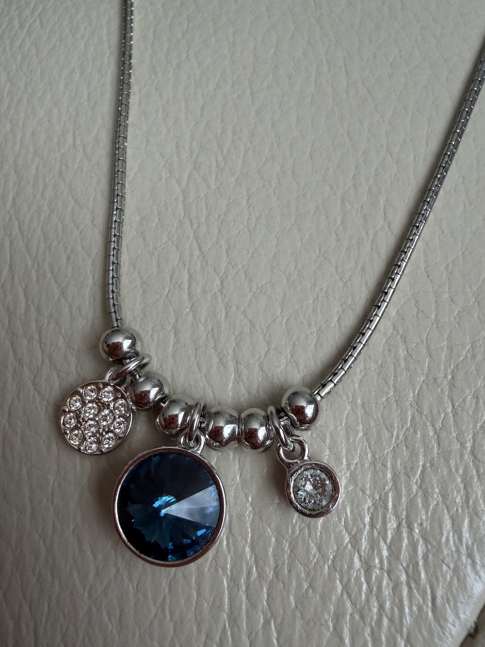Swarovski Touchstone Crystal Three Cheers Blue Montana Crystal Necklace